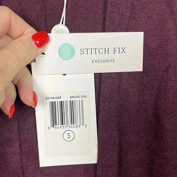 Evolution Womens Cardigan Burgundy S Open Front Long Lines 3/4 Sleeves w/Buttons - Picture 3 of 12